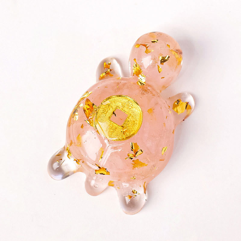 5cm Green Aventurine Crystal Turtle Copper Coin Zen Decor