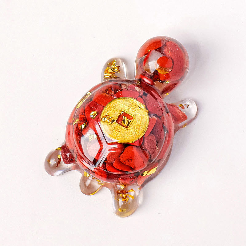 5cm Green Aventurine Crystal Turtle Copper Coin Zen Decor