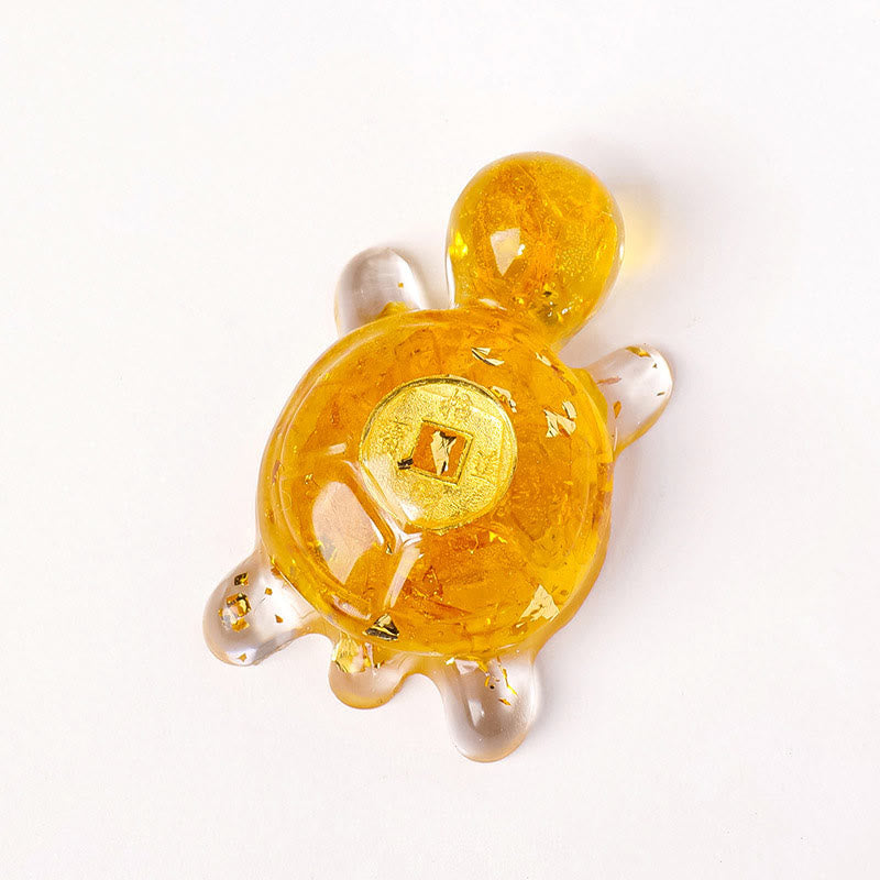 5cm Green Aventurine Crystal Turtle Copper Coin Zen Decor