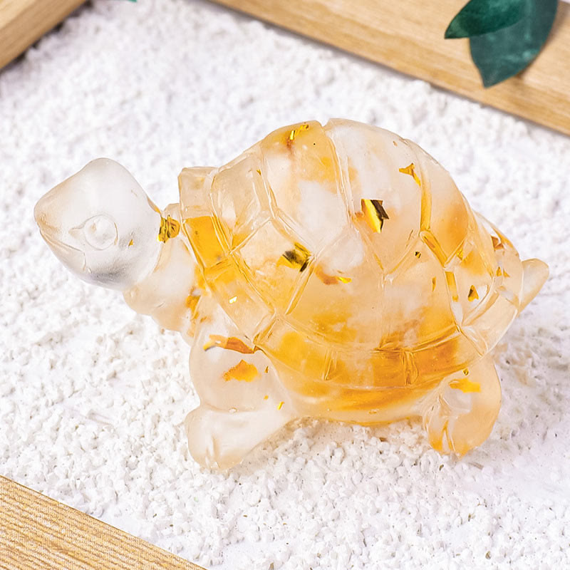 5cm Citrine Stone Mini Turtle Figurine for Prosperity