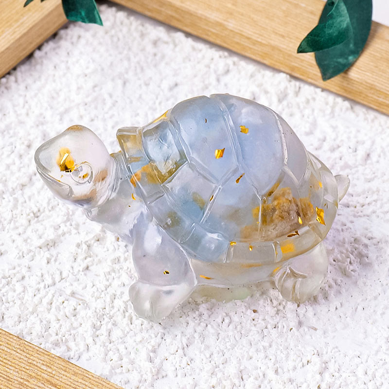 5cm Citrine Stone Mini Turtle Figurine for Prosperity