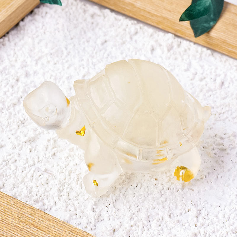 5cm Citrine Stone Mini Turtle Figurine for Prosperity