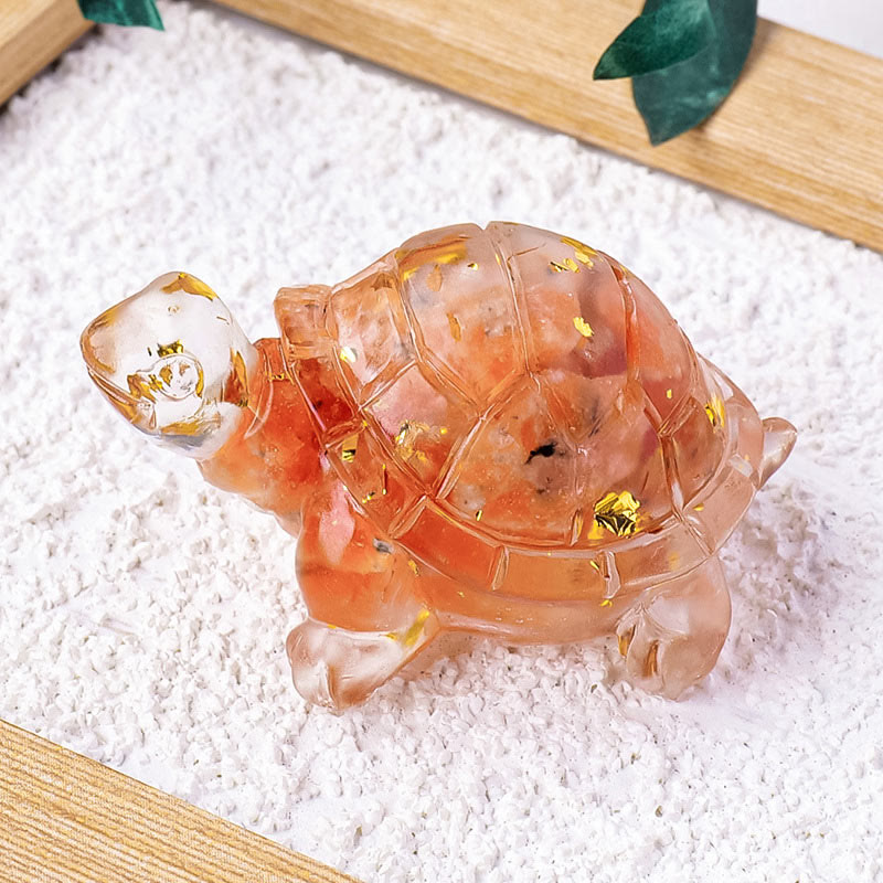 5cm Citrine Stone Mini Turtle Figurine for Prosperity