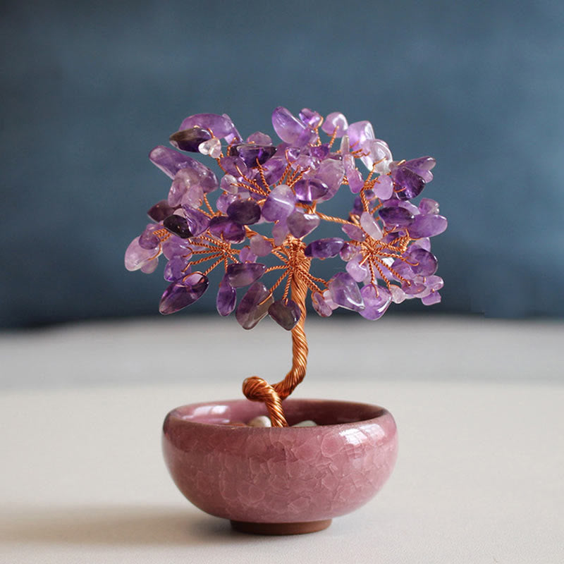 Citrine Zen Decor Crystal Prosperity Tree Home 6-7cm