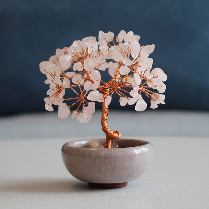 Citrine Zen Decor Crystal Prosperity Tree Home 6-7cm