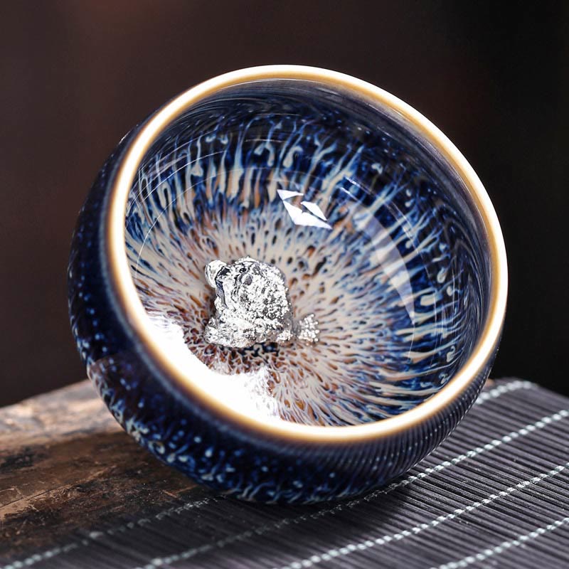 Jian Zhan Ceramic Teacup 70ml with Zodiac and Koi Fish