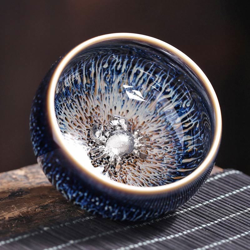 Jian Zhan Ceramic Teacup 70ml with Zodiac and Koi Fish