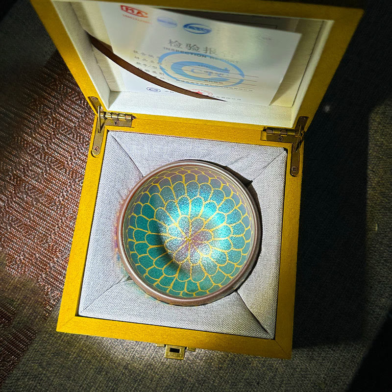 Ceramic Jianzhan Lotus Flower Tea Cup 150ml Zen Decor