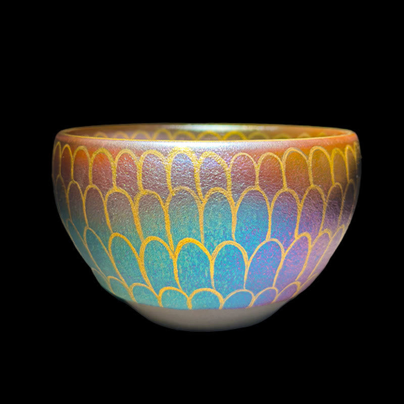 Ceramic Jianzhan Lotus Flower Tea Cup 150ml Zen Decor