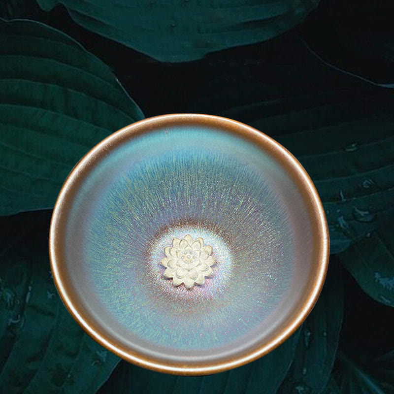 Handmade Jian Zhan Lotus Flower Ceramic Tea Cup 150ml