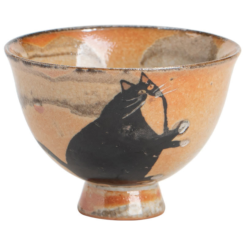 60ml Ceramic Cat Teacup for Zen Decor & Meditation