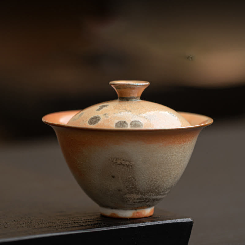 Ceramic Cat Gaiwan Tea Cup with Lid 130ml for Tea Rituals