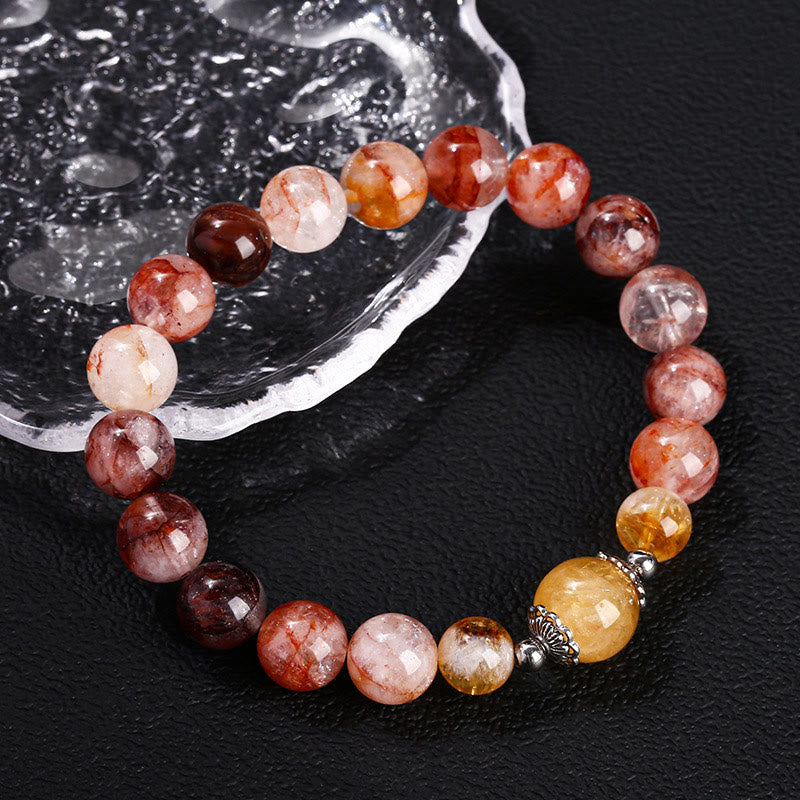 10mm Red Hematoid Quartz Balance Bead Bracelet