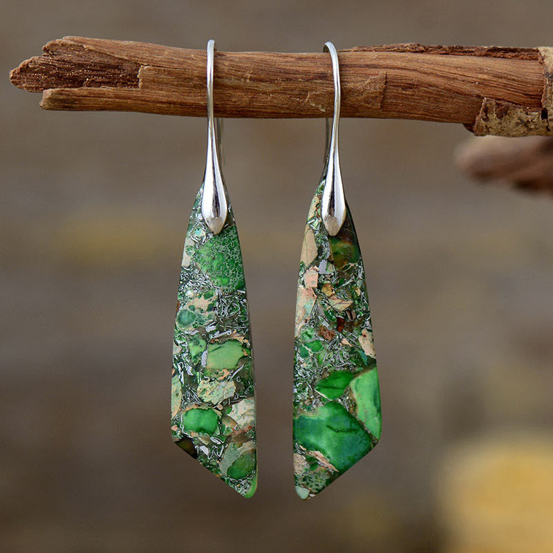 Emperor Stone Earrings for Balance and Serenity