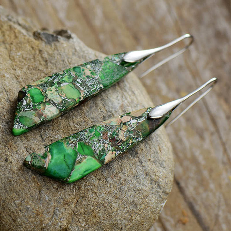 Emperor Stone Earrings for Balance and Serenity