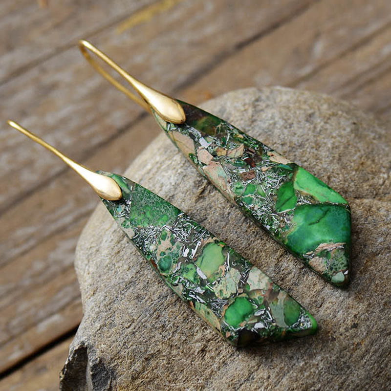 Emperor Stone Earrings for Balance and Serenity