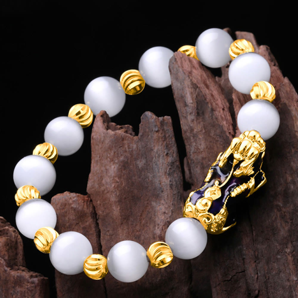 Color Change PiXiu Bracelet with Chrysoberyl Cats Eye