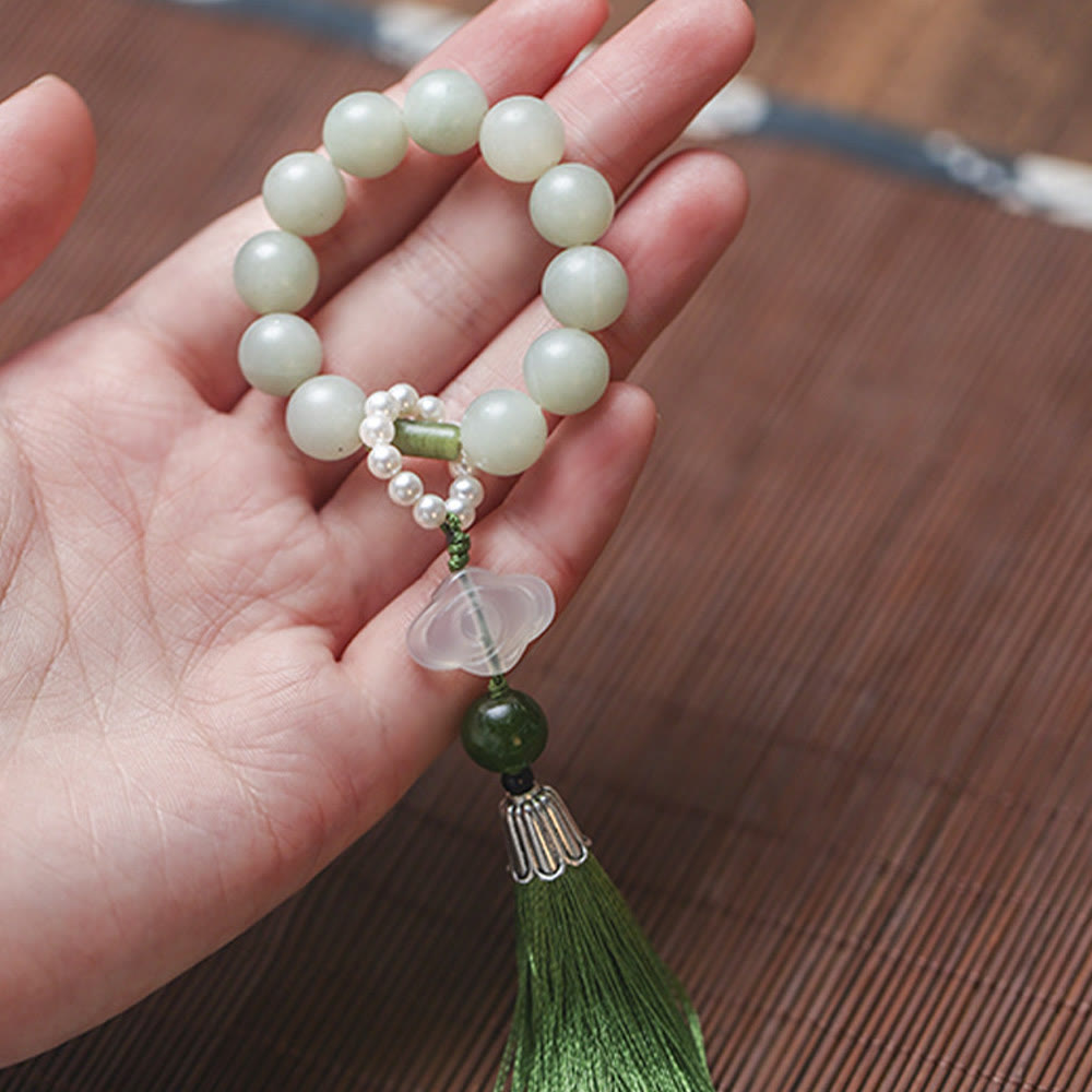 10mm Jade Prosperity Mala Bracelet for Abundance