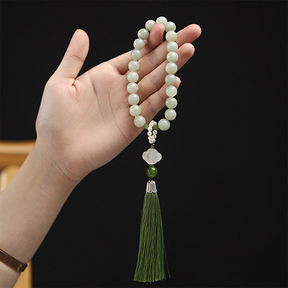 10mm Jade Prosperity Mala Bracelet for Abundance