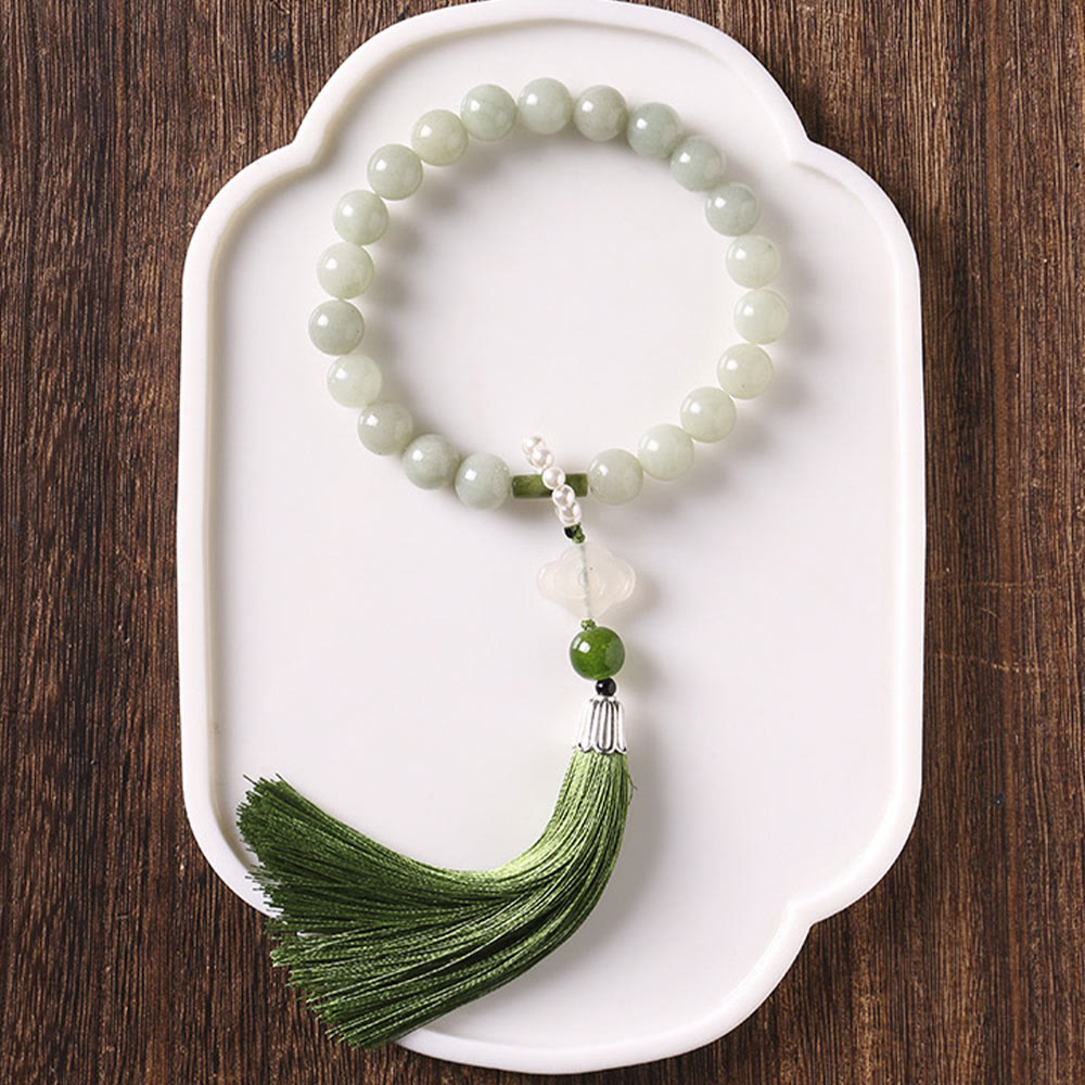 10mm Jade Prosperity Mala Bracelet for Abundance