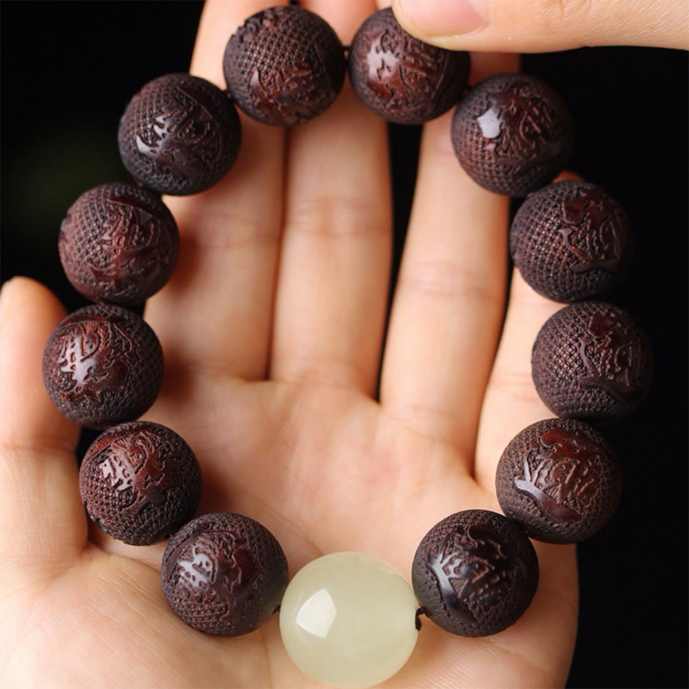 20mm Rosewood PiXiu Warmth Bracelet for Wealth & Calm