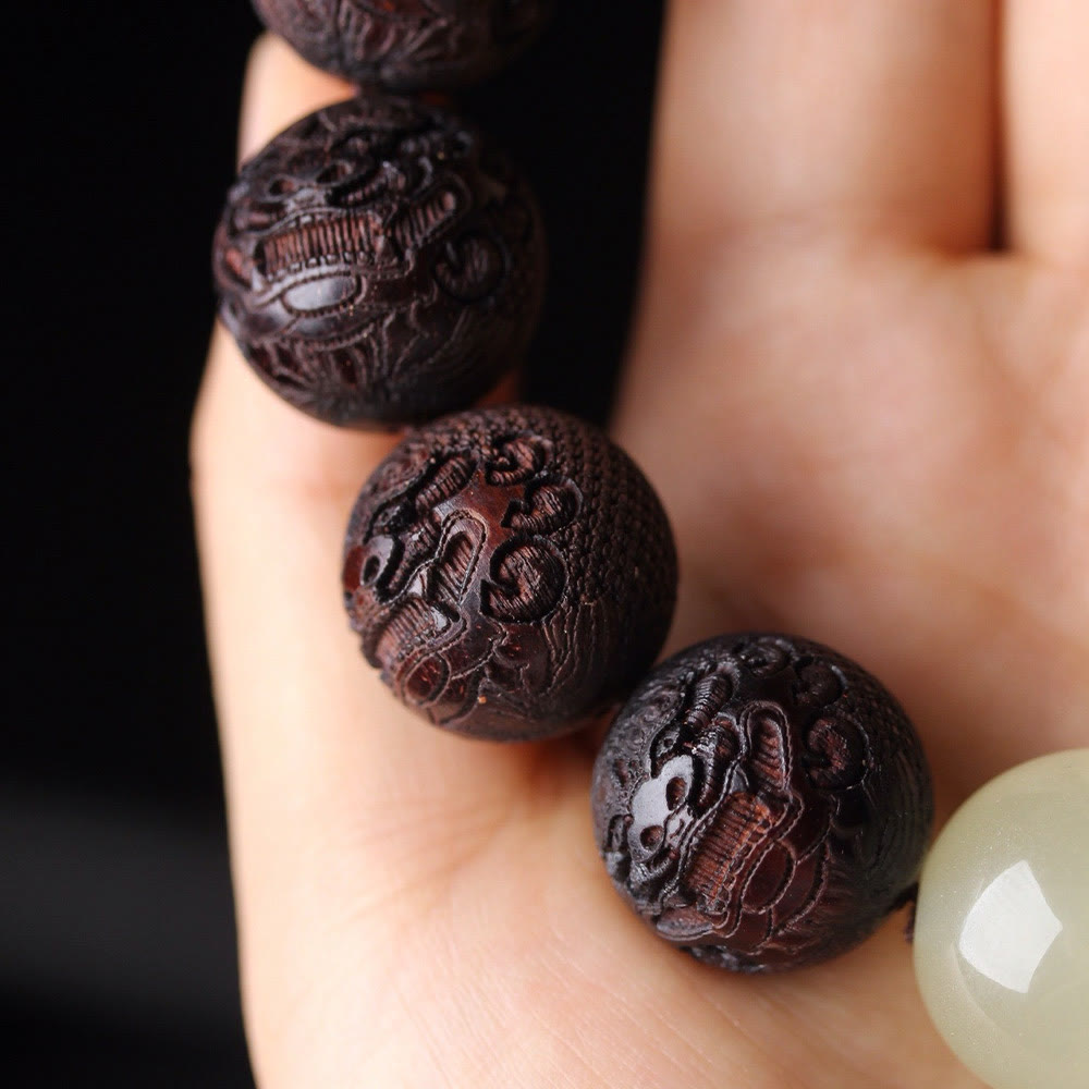 20mm Rosewood PiXiu Warmth Bracelet for Wealth & Calm