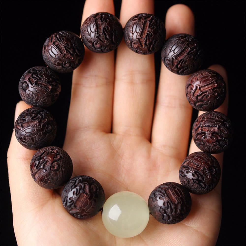 20mm Rosewood PiXiu Warmth Bracelet for Wealth & Calm
