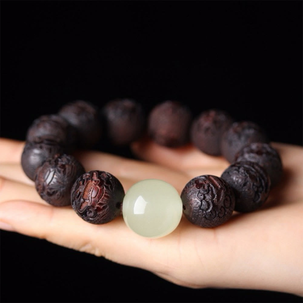 20mm Rosewood PiXiu Bracelet for Wealth & Calm