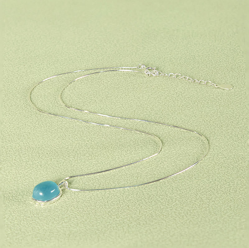 Authentic Sterling Silver Aquamarine Healing Necklace for Peace