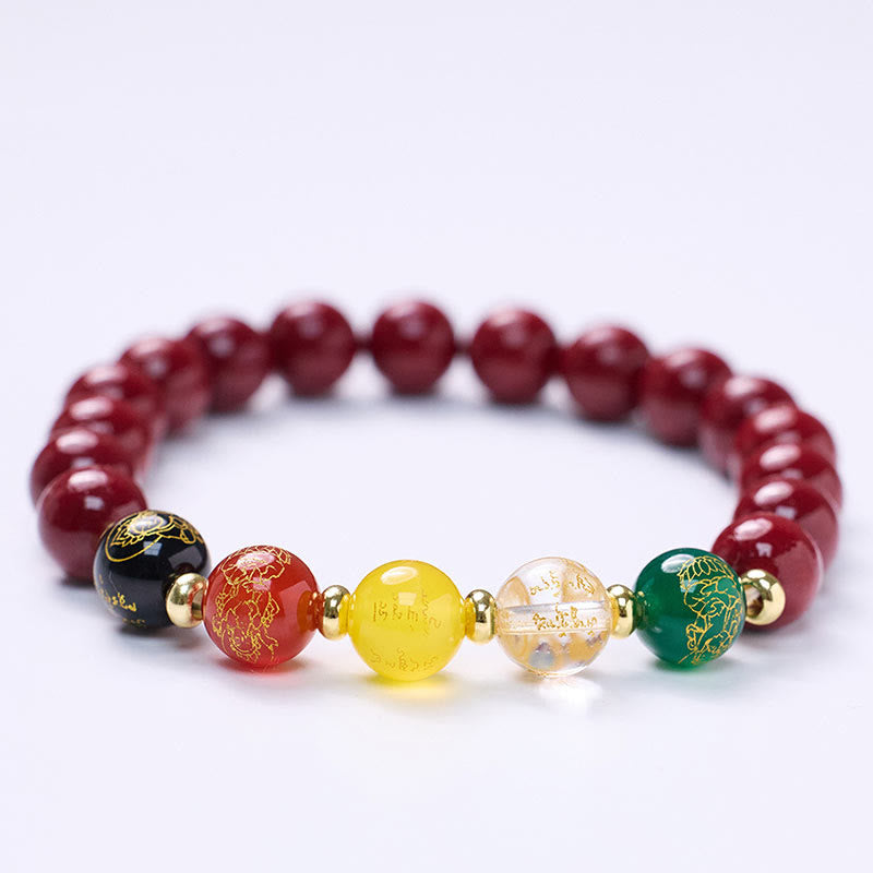 8mm Cinnabar Agate Blessing Bracelet for Meditation