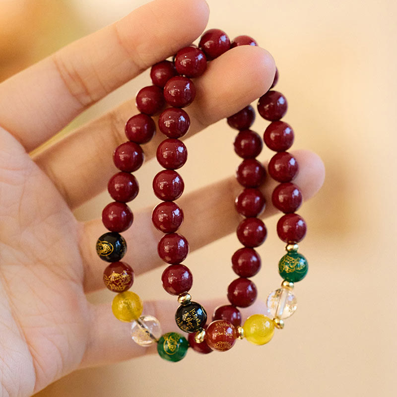 8mm Cinnabar Agate Blessing Bracelet for Meditation