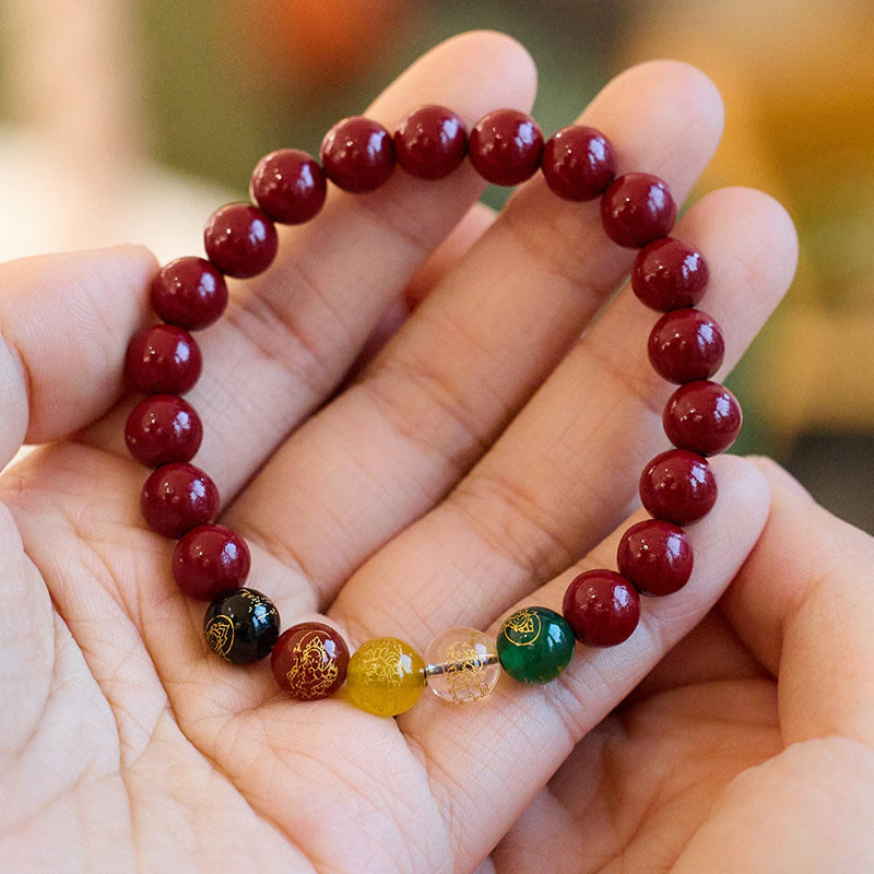 8mm Cinnabar Agate Blessing Bracelet for Meditation