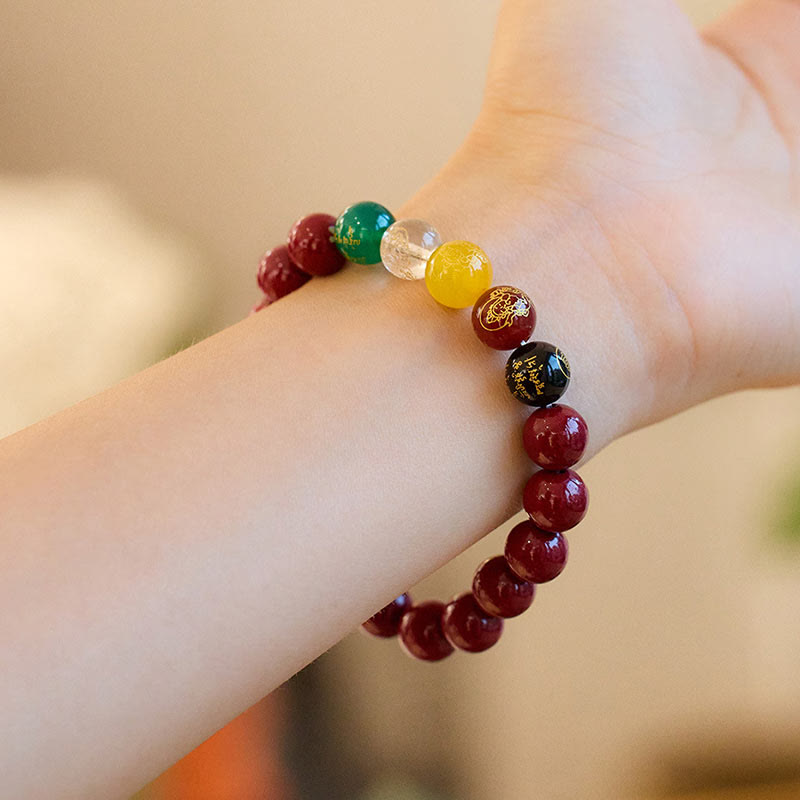 8mm Cinnabar Agate Blessing Bracelet for Meditation