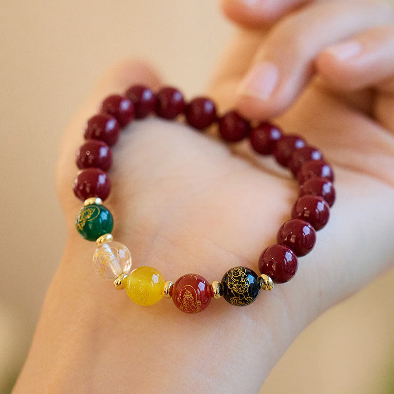 8mm Cinnabar Agate Blessing Bracelet for Meditation