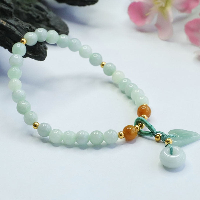 6mm Jade Peace Buckle Bracelet for Prosperity and Abundance