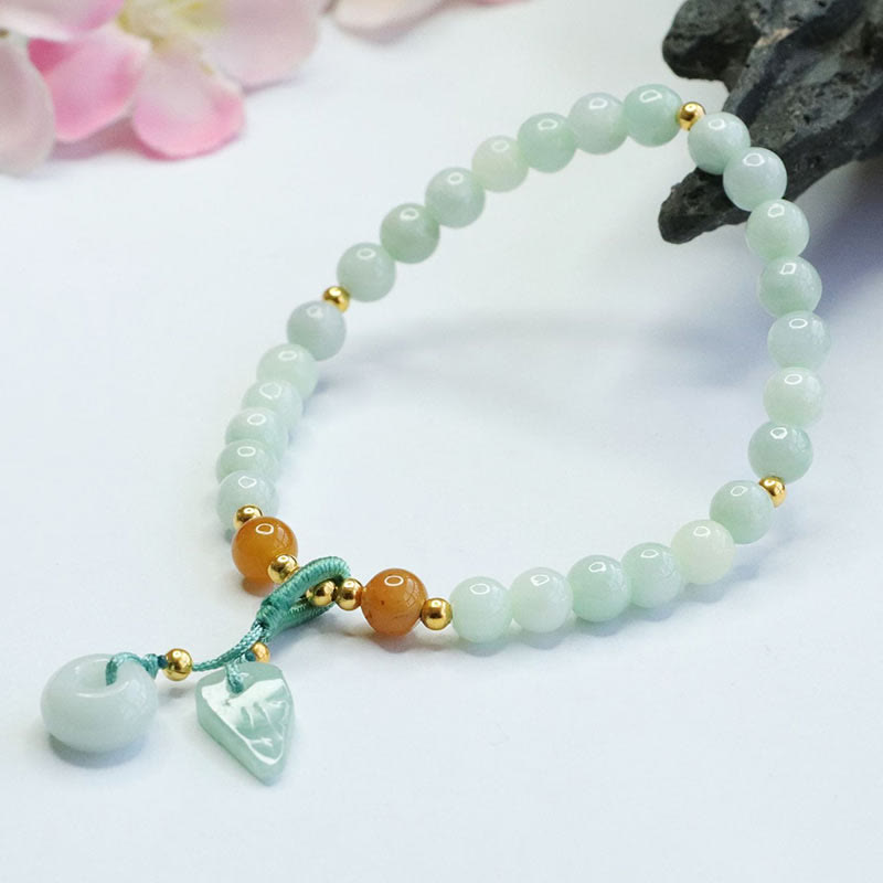 6mm Jade Peace Buckle Bracelet for Prosperity and Abundance