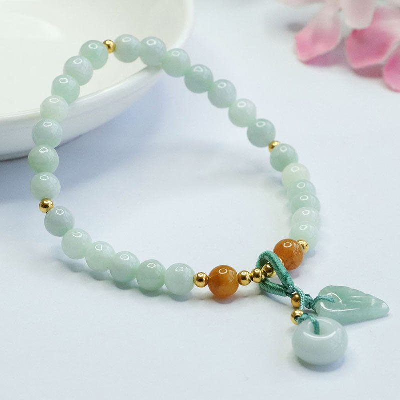 6mm Jade Peace Buckle Bracelet for Prosperity and Abundance
