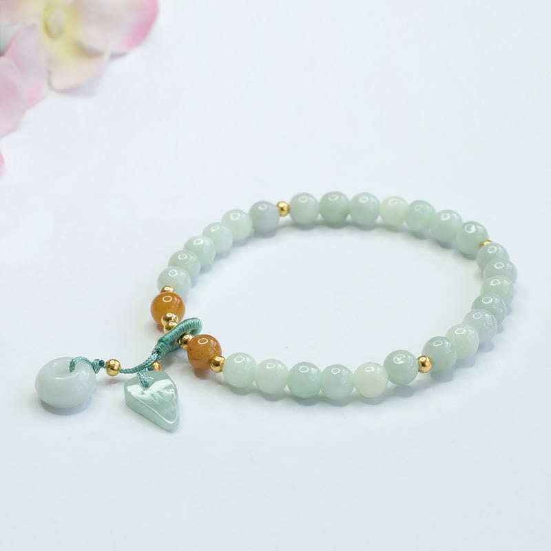 6mm Jade Peace Buckle Prosperity Bracelet for Abundance