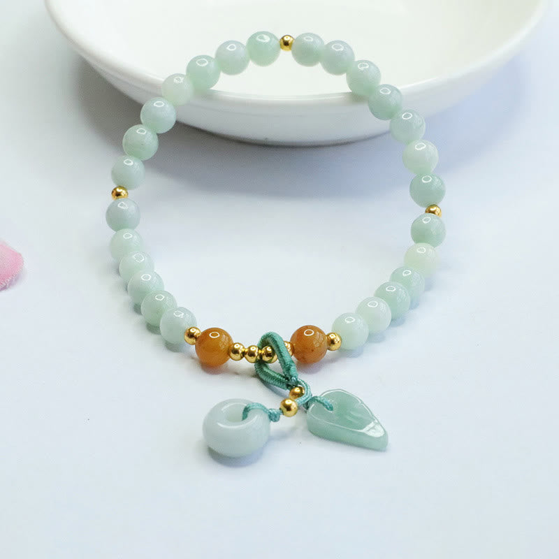 6mm Jade Peace Buckle Bracelet for Prosperity and Abundance