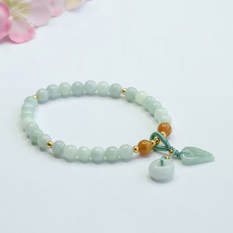 6mm Jade Peace Buckle Bracelet for Prosperity and Abundance