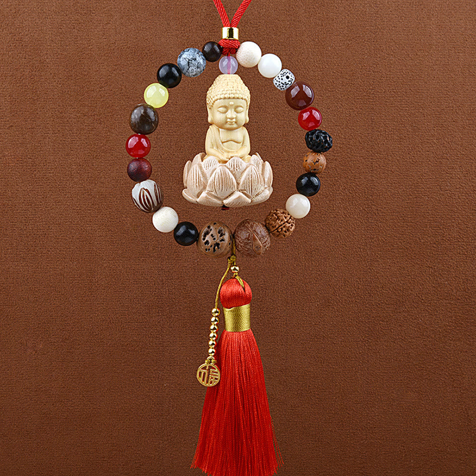 Car Hanging Charm | Bodhi Seed Lotus Buddha Fu Symbol 40cm