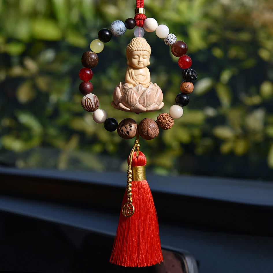 Car Hanging Charm | Bodhi Seed Lotus Buddha Fu Symbol 40cm