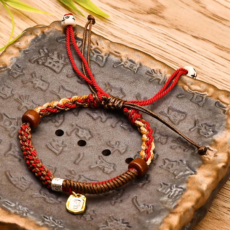 Unisex Tibetan Zakiram Goddess of Wealth Red Bracelet