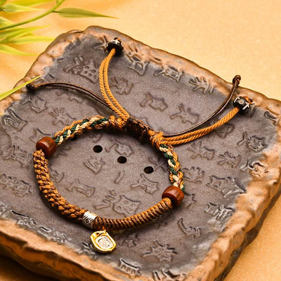 Unisex Tibetan Zakiram Goddess of Wealth Red String Bracelet