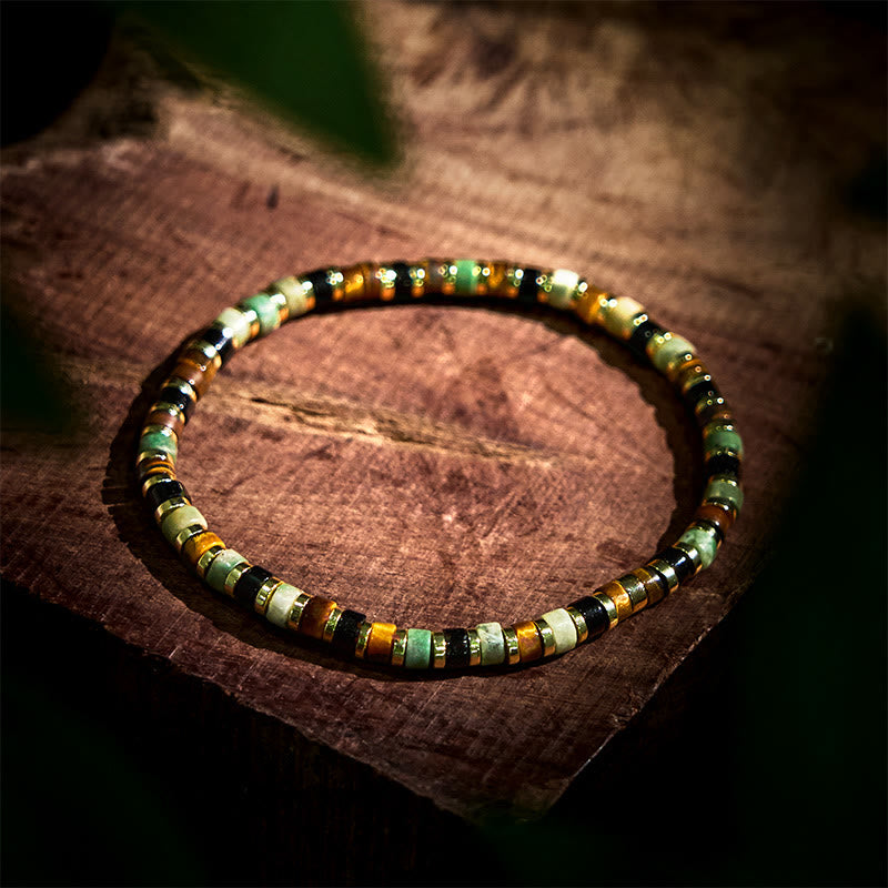 4mm Hematite Tiger Eye Support Bracelet Unisex