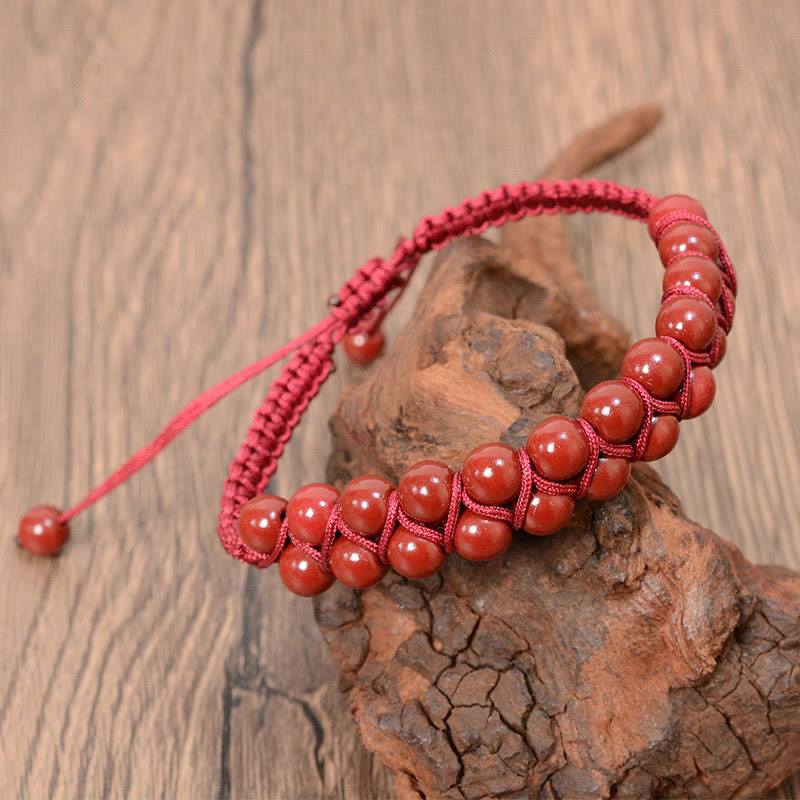6mm Tiger Eye and Cinnabar Unisex Bracelet