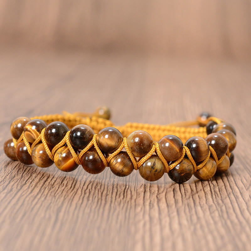 6mm Tiger Eye and Cinnabar Unisex Bracelet