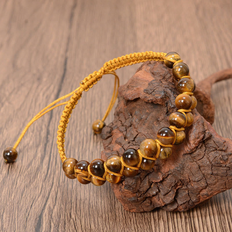 6mm Tiger Eye and Cinnabar Unisex Bracelet