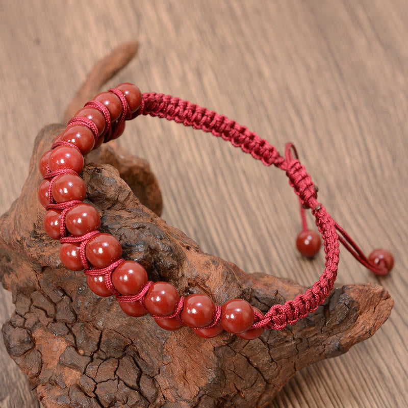 6mm Tiger Eye and Cinnabar Unisex Bracelet
