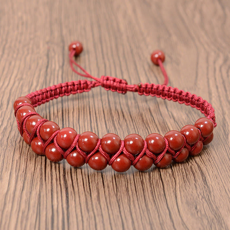 6mm Tiger Eye and Cinnabar Unisex Bracelet